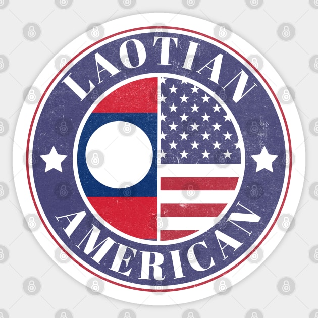 Proud Laotian-American Badge - Laos Flag Sticker by Yesteeyear